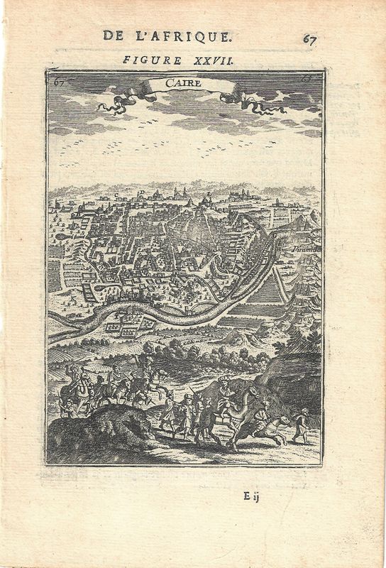 1719 Map of Cairo by Mallet