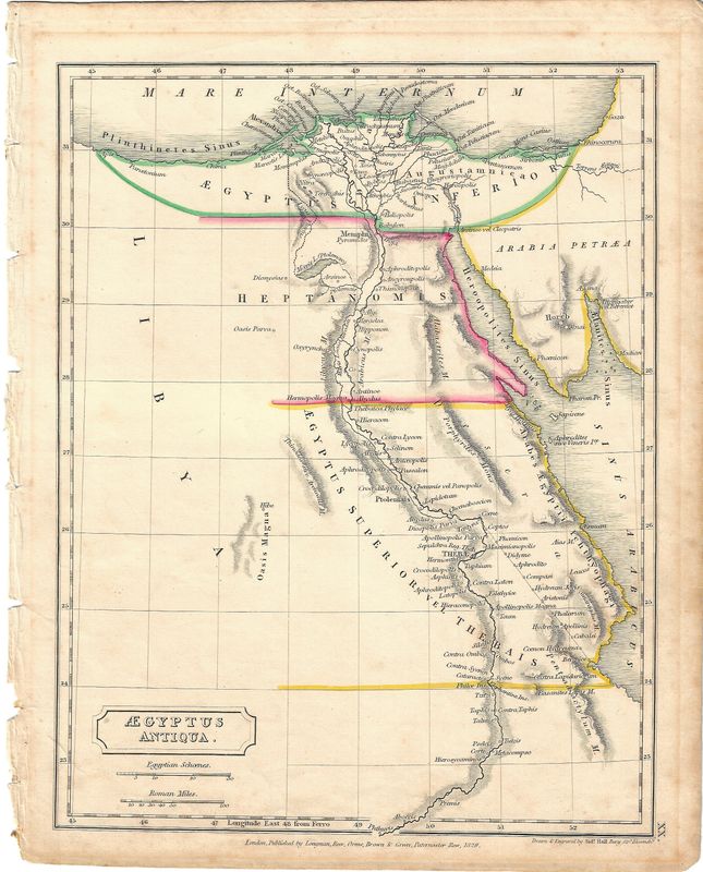1829 Map of Ancient Egypt by LROB &amp;G