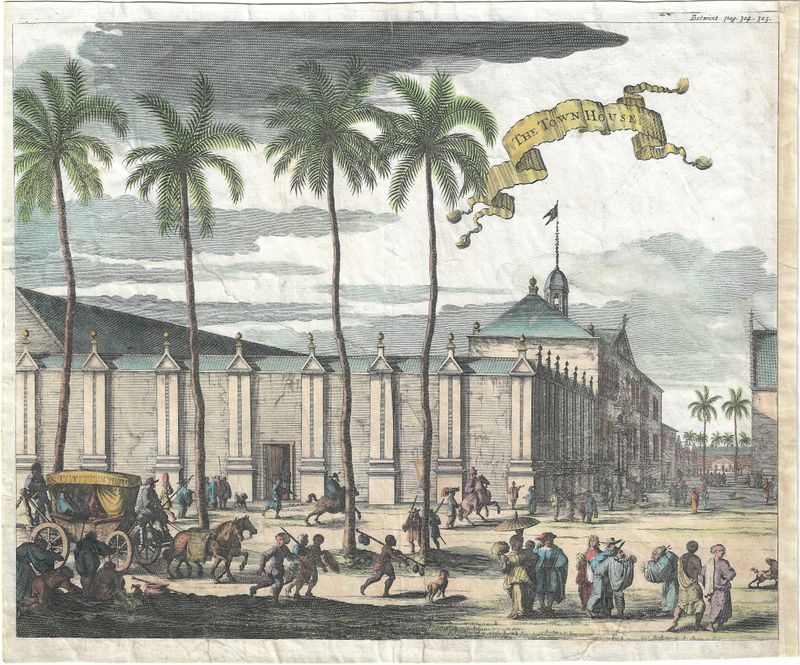 1830 View of A Town House in Morocco w/hc