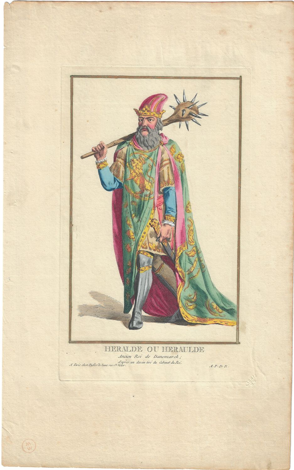 1784 Copper Engraving by Pierre Duflos w/ ohc  - Heralde ou Heraulde