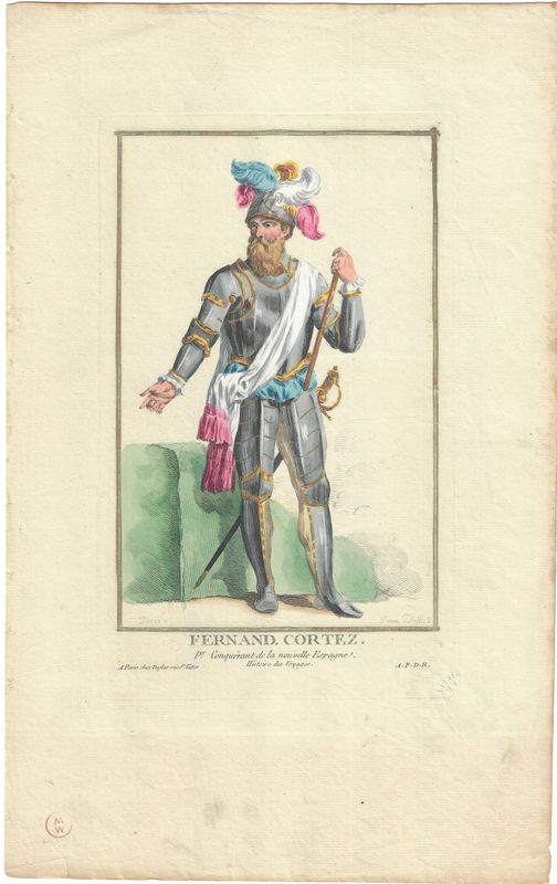 1784 Copper Engraving by Pierre Duflos w/ ohc  - Fernand Cortez