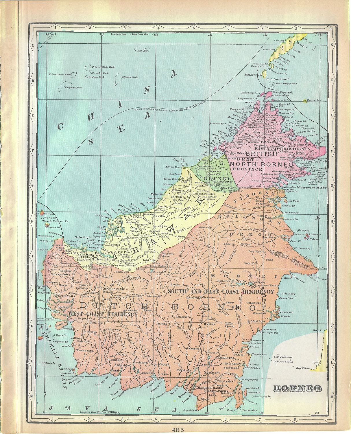 1911 Map of Western Australia w/ Borneo by George Cram