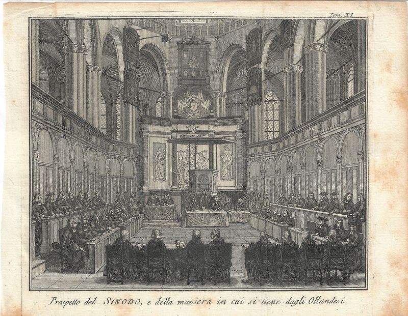 1737 Copper Engraving of View of the Sinodo by Sergio Trippinni