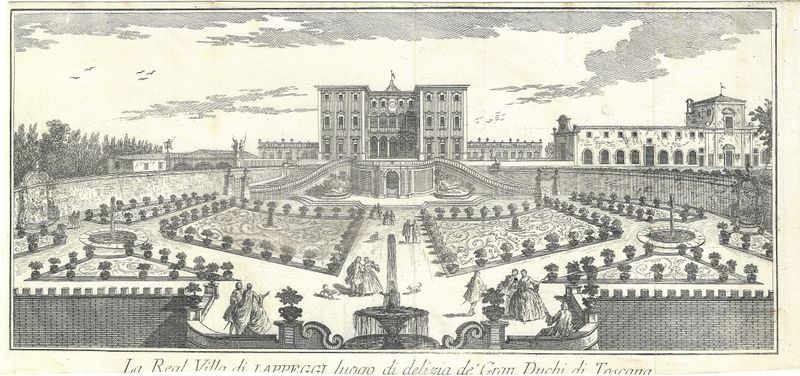 1750 Copper Engraved View of the Villa de Duchi di Toscana
