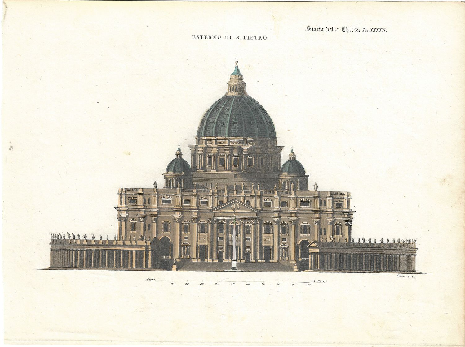 1810 View of St Peter&#39;s from Storia dell a Chiesa