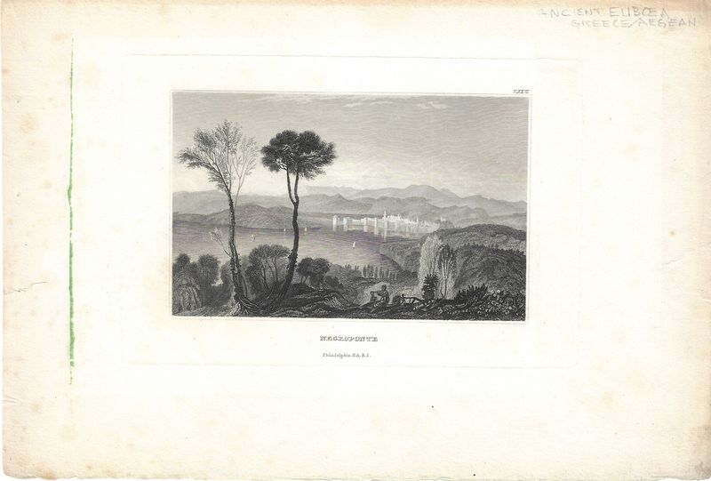 1852 View of Negroponte - Ancient Euboea