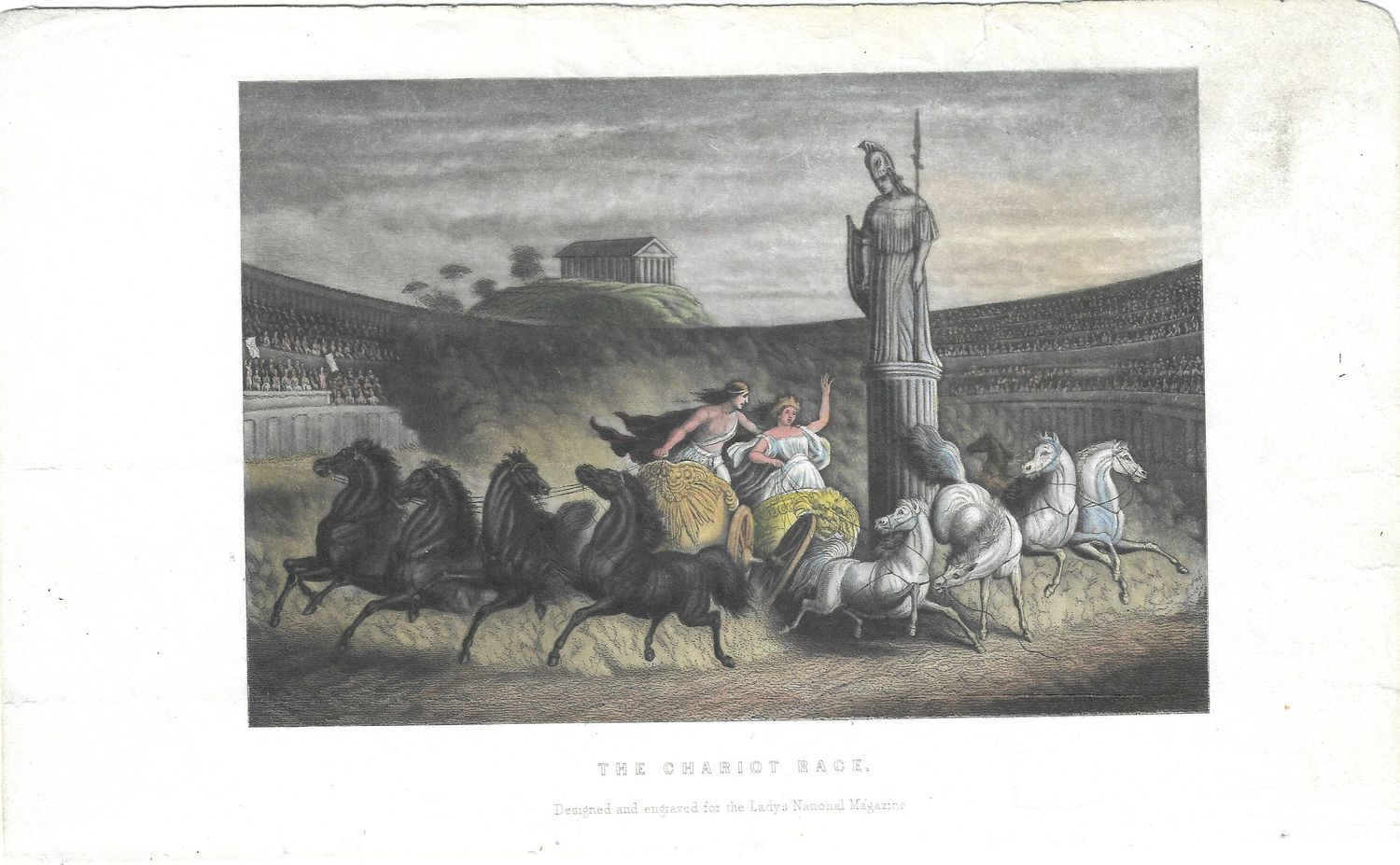 1856 View of The Chariot Race from the Lady's National Magazine