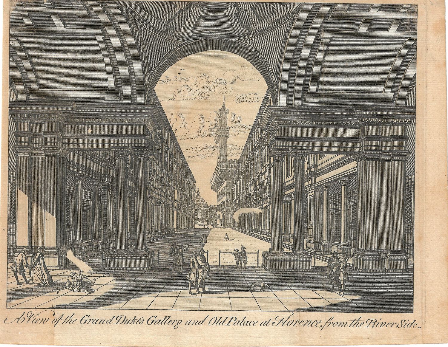 1760 A View of the Grand Duke&#39;s Gallery and Old Palace at Florence