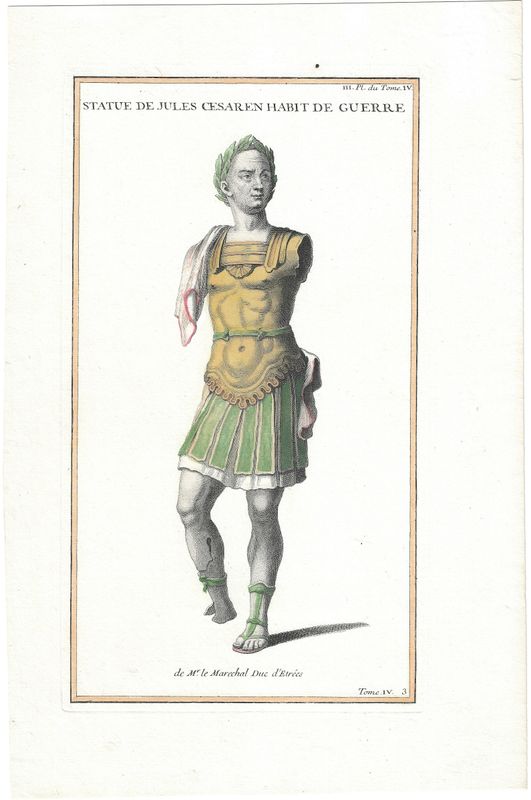 1755 Statue of Julius Caesar with Hand Color