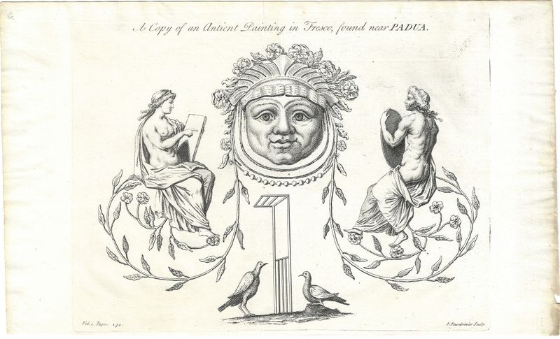 1730 Engraved View of an Italian Frescoe found near Padua