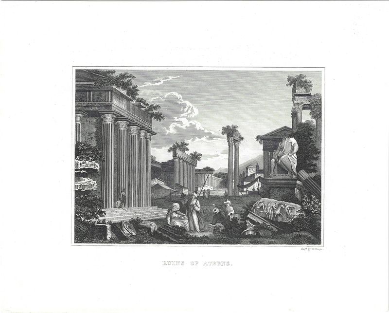 1840 View of Ruins of Athens by W. Chapin