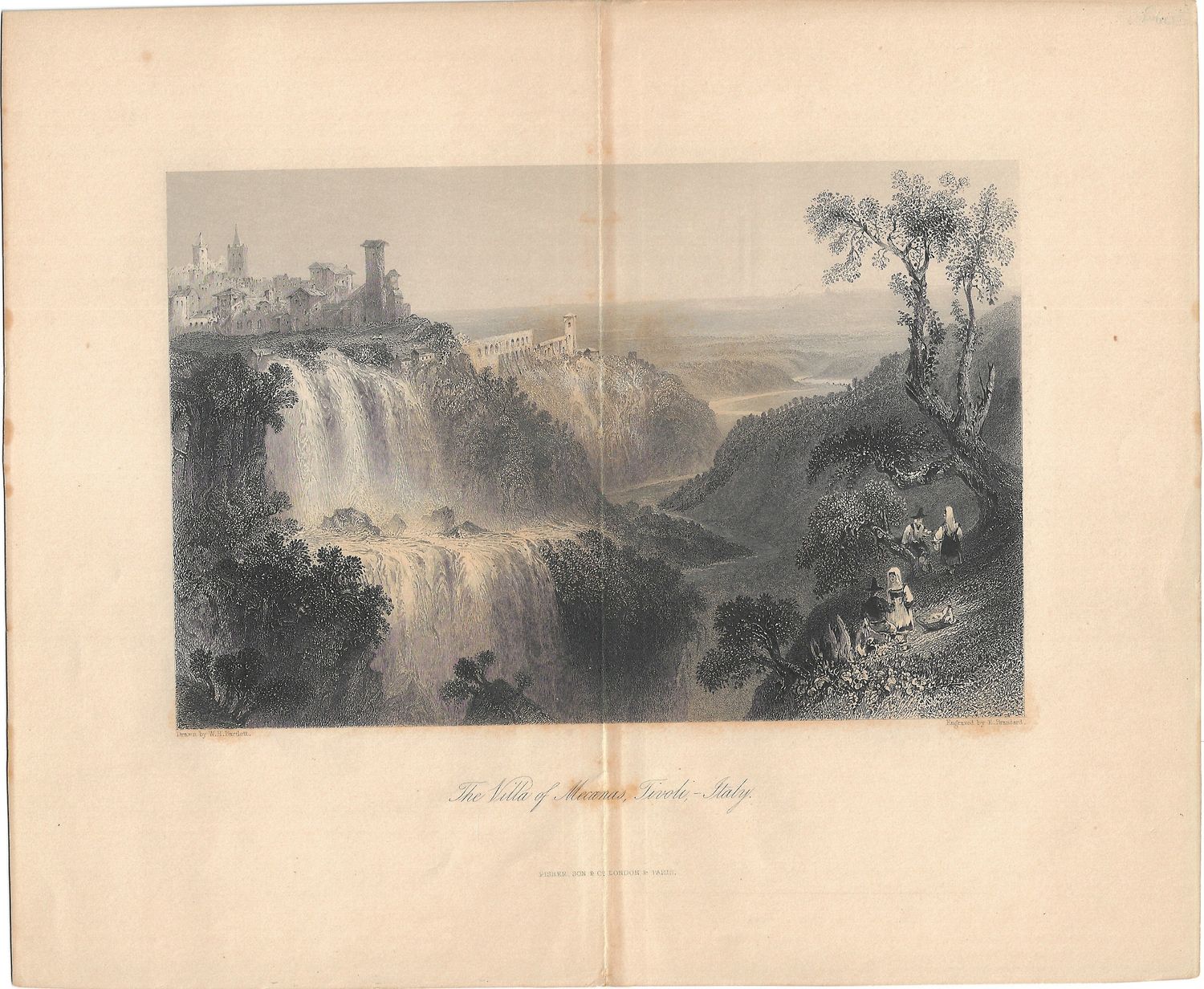 1873 View of the Villa of Mecanas , Tivoli, Italy