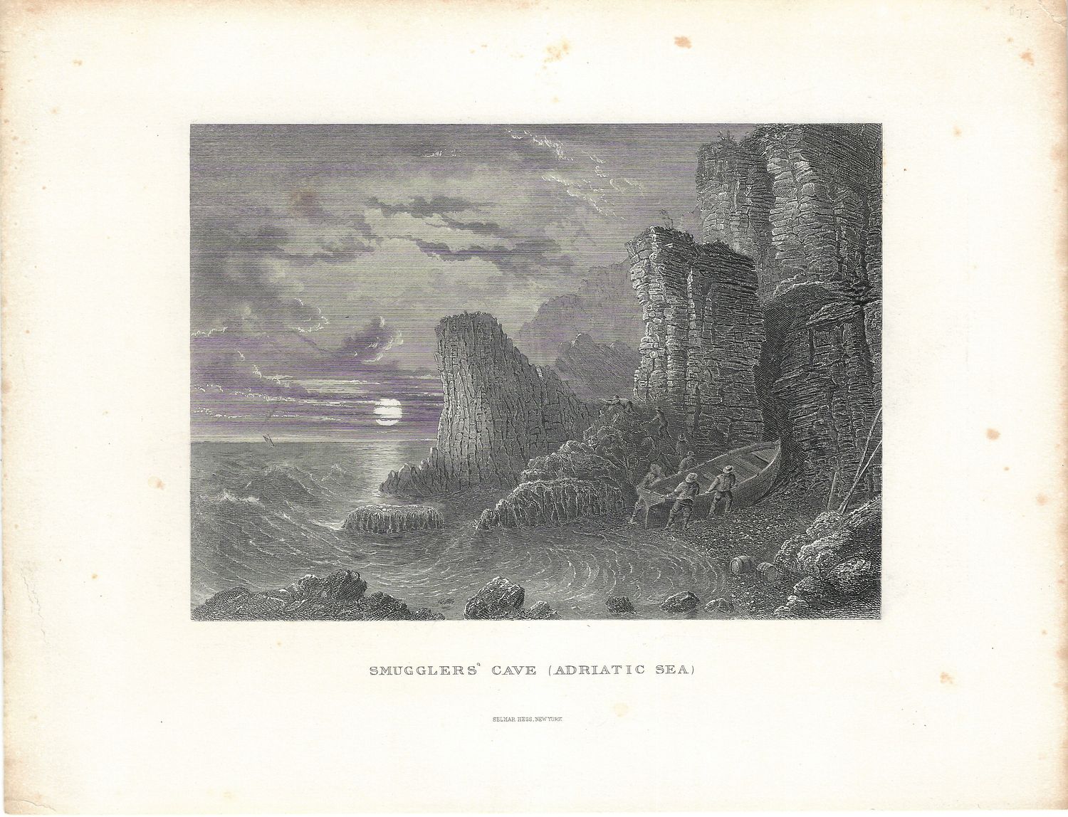 1873 View of Smugglers Cave, Adriatic Sea by Selmar Hess
