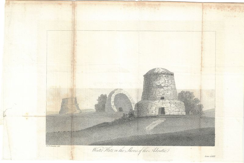 1735 View of Winter Huts on the Shore of the Adtriatic BY W.F.Gmelin