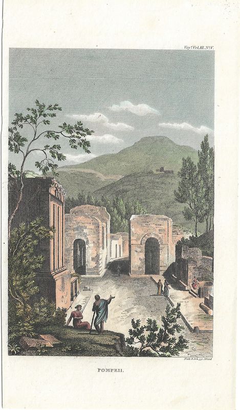 1821 View of Pompeii w/ handcolor