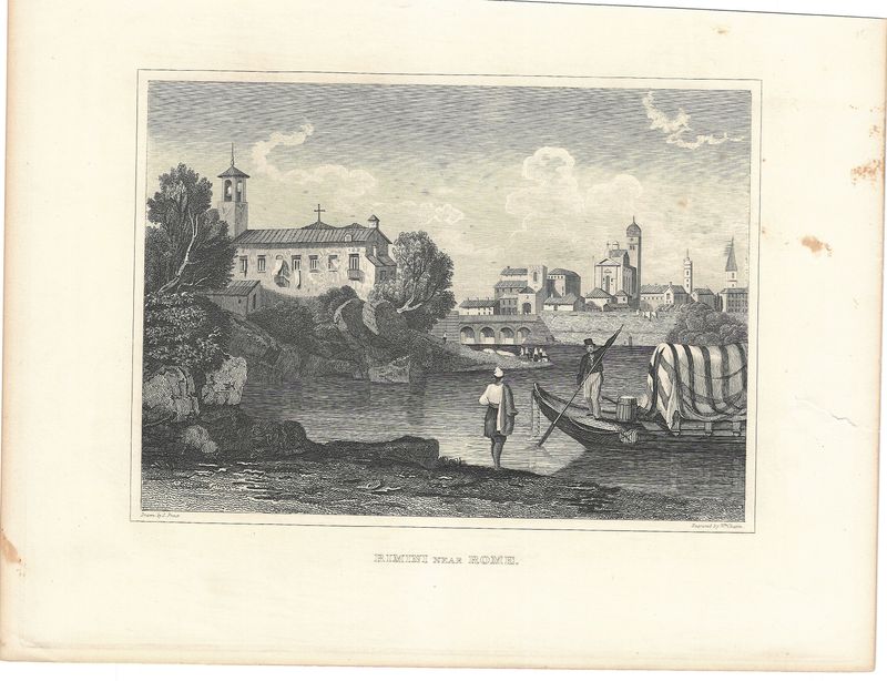 1840 View of Rimini Near Rome by Wm. Chapin