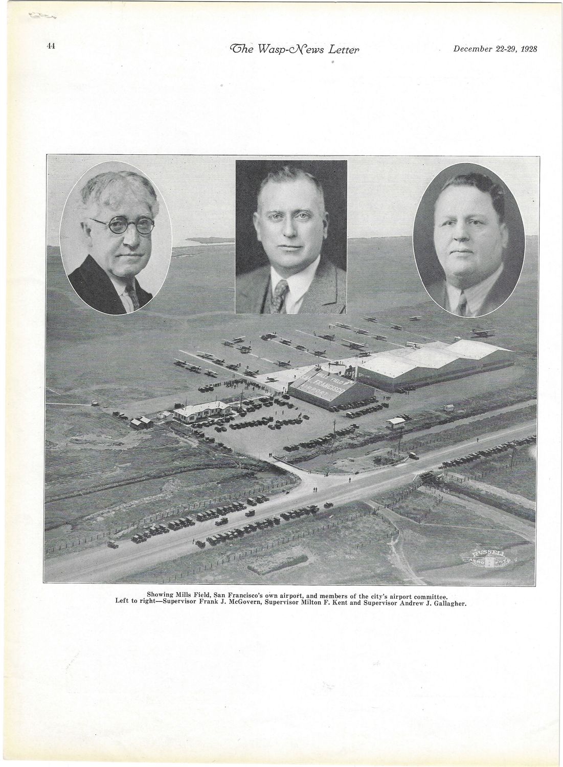 1928 Wasp-News Letter , covering Mills Field / San Francisco Airport