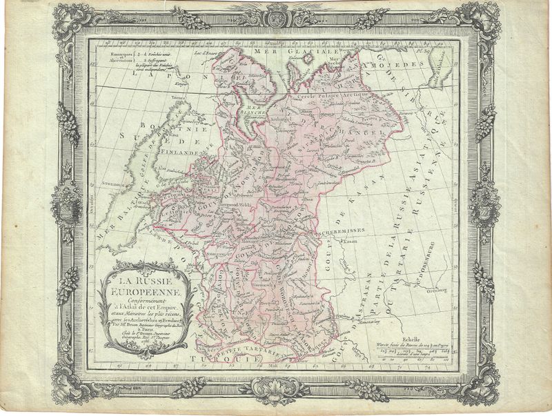 1786 Map of La Russie Europeanne by M. Brion w/ ohc