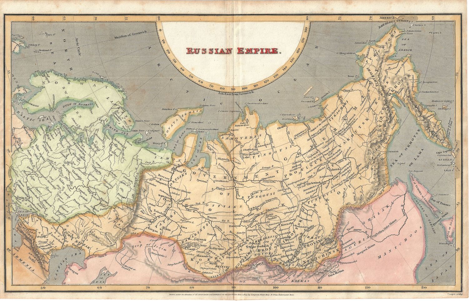 1809 Map of the Russian Empire by Arrowsmith
