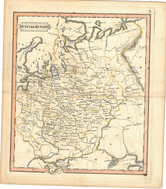 1826 Map of Russia in Europe by John Cary  w/ ohc