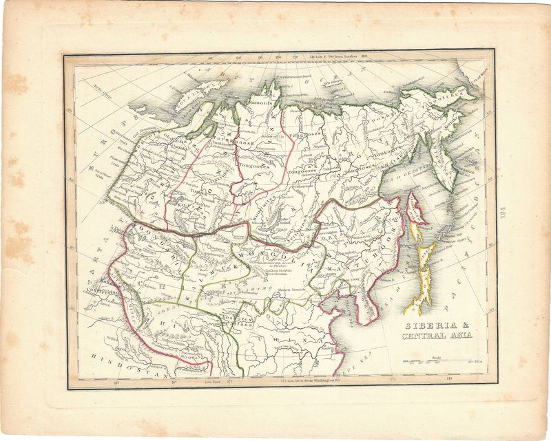 1835 Bradford Map of Siberia and Central Asia