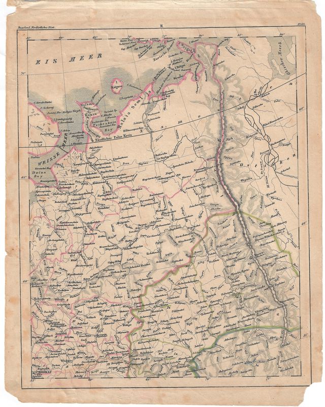 1830 Map of Northern Russia by Witzleben