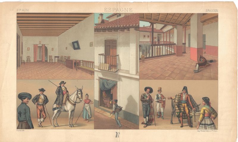 1890 View of Costumes and Housing in Espagne
