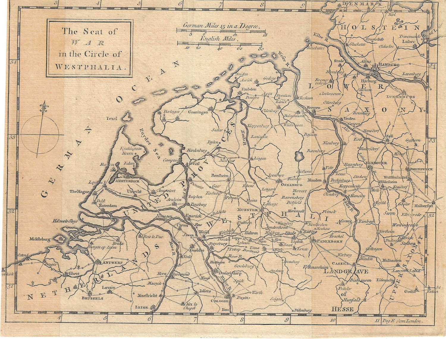 1740 The Seat of the War in the Circe of Westphalia