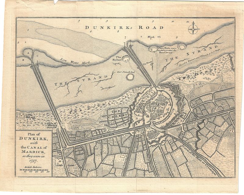 1757 Plan of Dunkirk with the Canal of Mardick