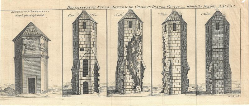 1760 Engraved View of Temple of the Eight Winds at Winchester