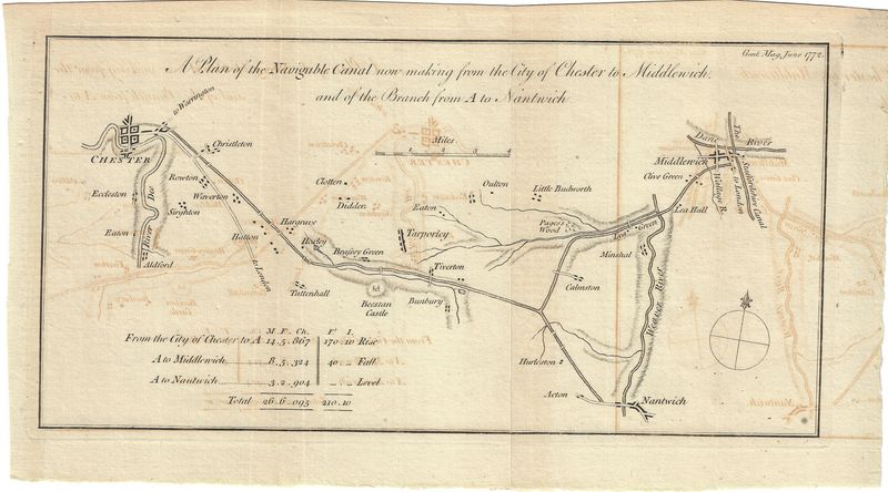 1772 Plan of the Naviagable Canal from Chester to Middlewich