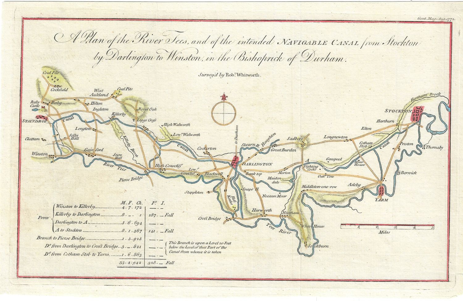 1772 Plan of the River Tees and of the Intended Navigable Canal