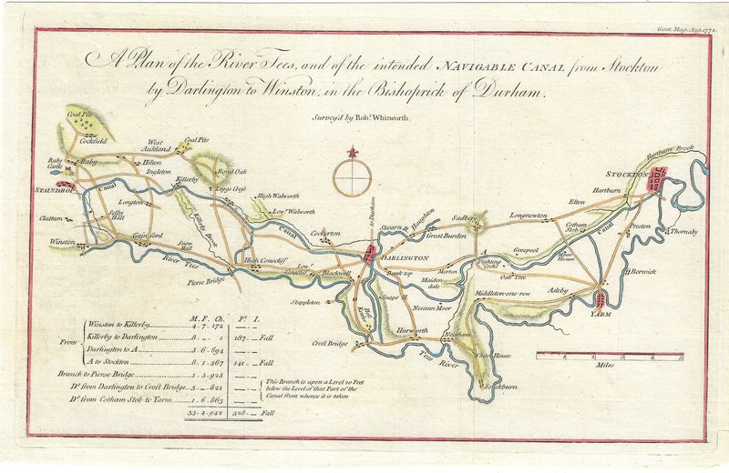 1772 Plan of the River Tees and of the Intended Navigable Canal