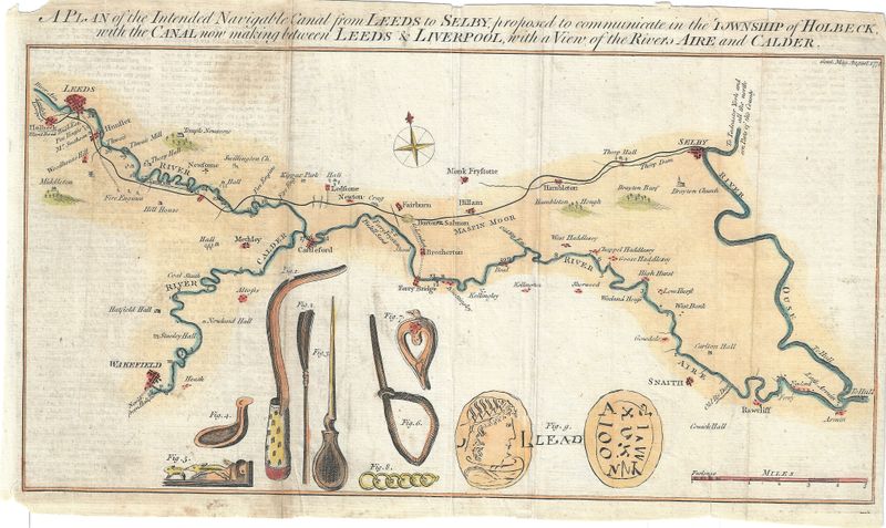 1774 View of the Navigalble Canal from Leeds to Selby w/hc