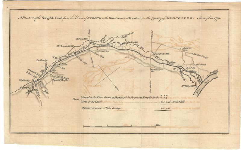 1775 Plan of the Navigable Canal from Stroud to the River Severn