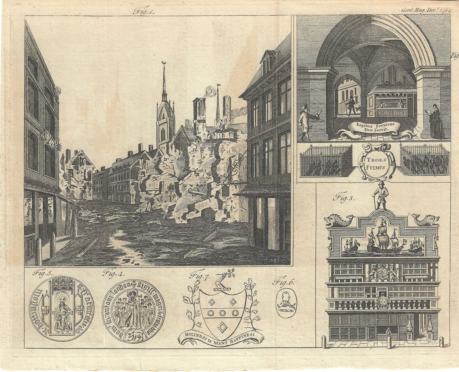 1784 View of Seven Figures of English Culture
