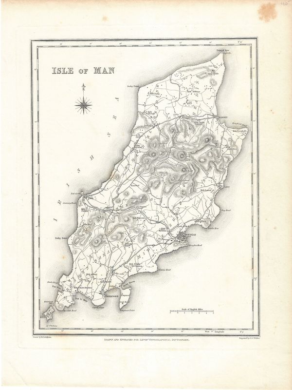 1850 Map of the Isle of Man from Lewis' Topographical Dictionary