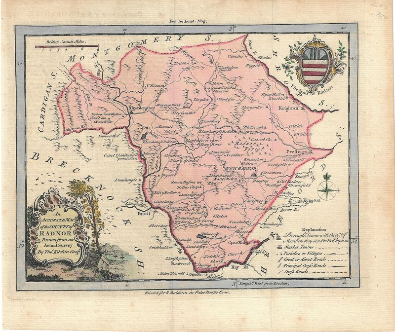 1750 Map of Randor by Thomas Kitchin w/hc