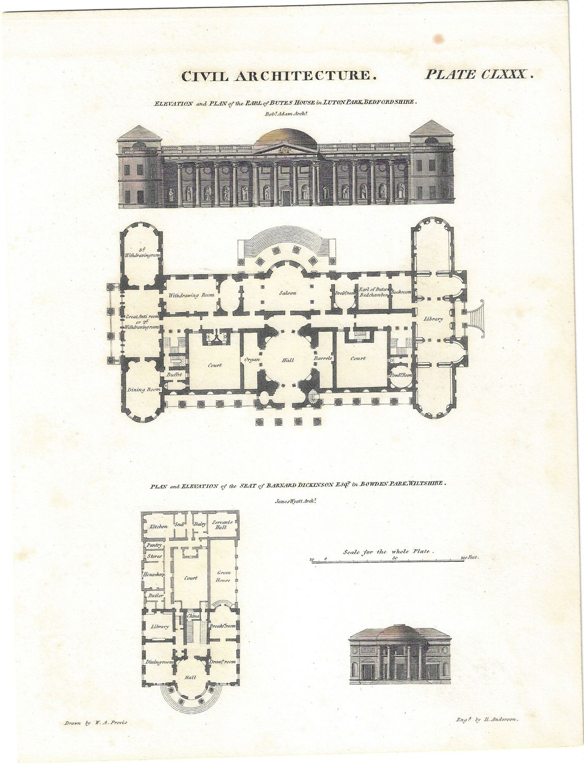 1801 View of British Civil Architecture -Earl of Butes House
