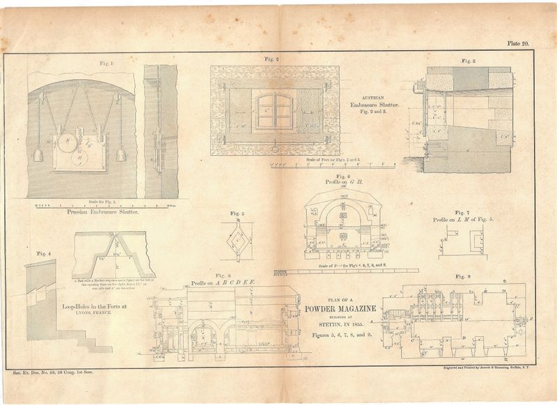 1856 Plan of a Powder Magazine at Stettin