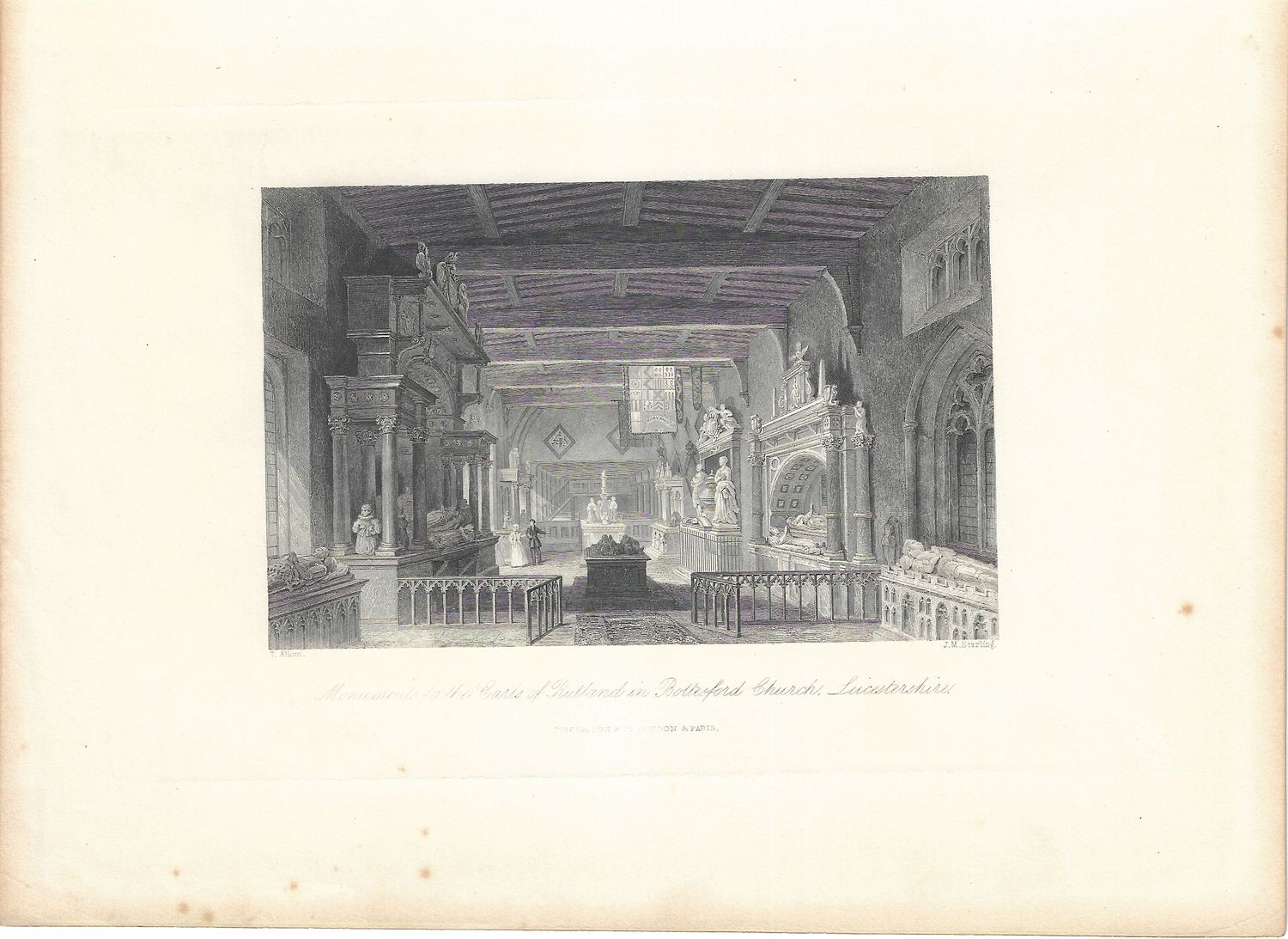 1867 View of Botterford Church, England by Fisher &amp; Son