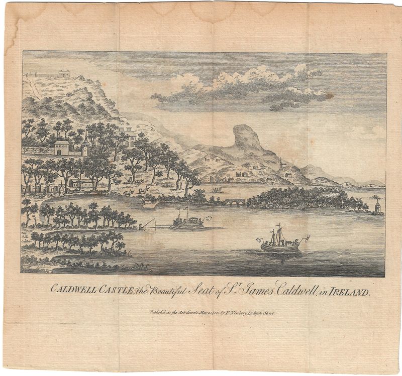 1780 View of Caldwell Castle, Ireland by F. Newberry