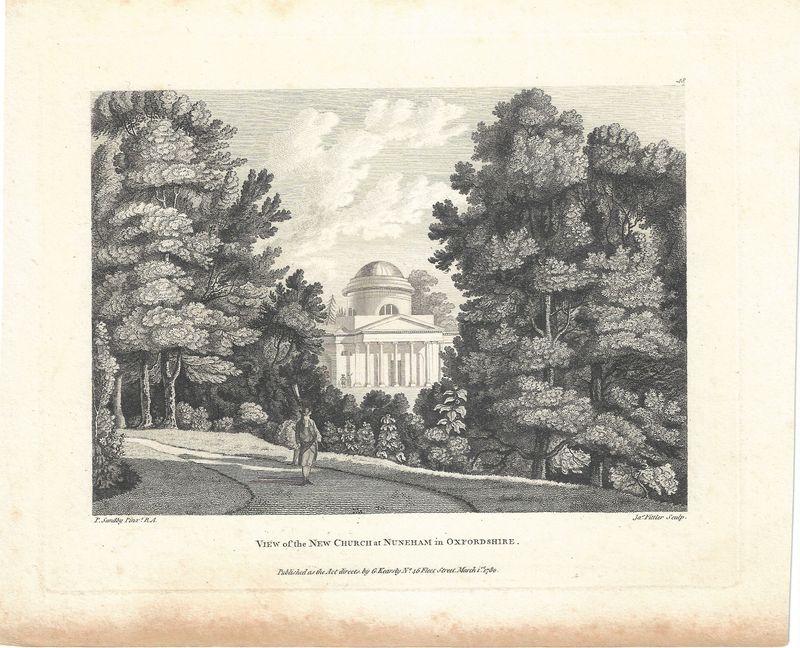 1780 View of the New Church at Nuneham in Oxfordshire by G. Kearsly