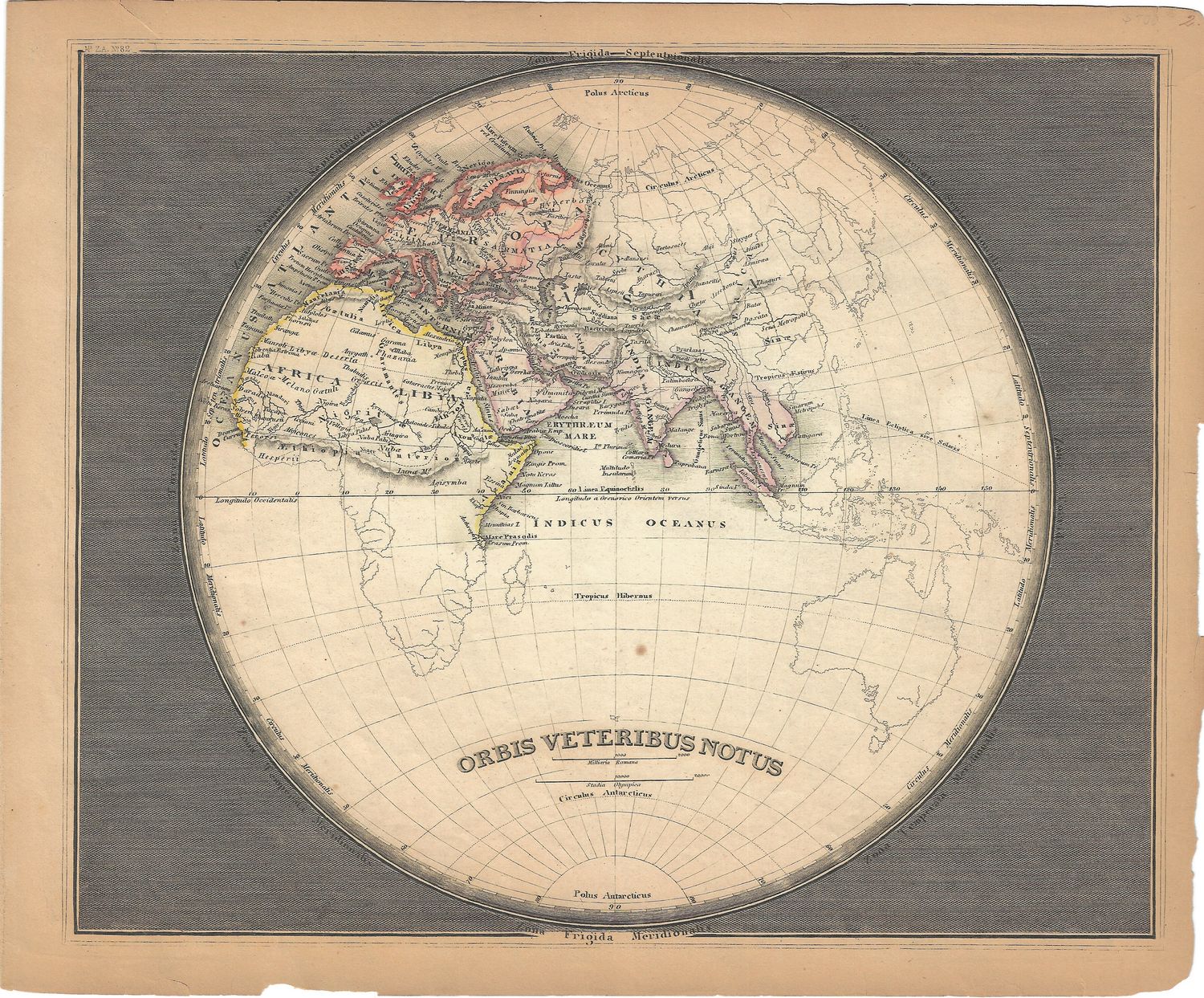 1852 Orbis Veteribus Notus - Map of the Ancient World by J. Meyer