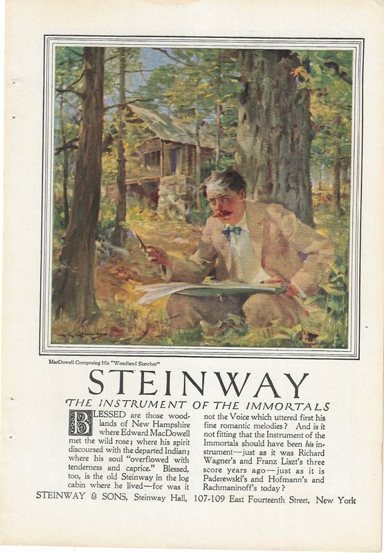 1914 Advertisement for Steinway Piano