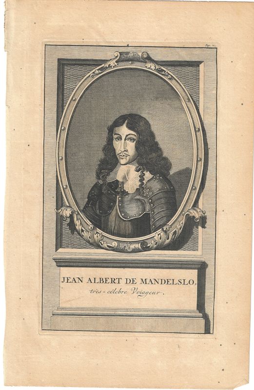 1719 Portrait of Jean Albert de Mandelslo - Voyager from Les Voyages du Sieur by Albert deMandelslo