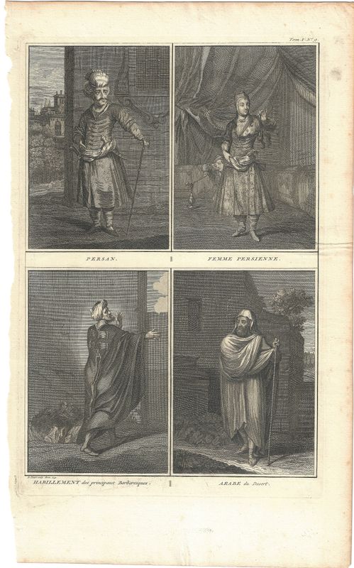 1726 View of Arabe de Desert et Barbaresque from Ceremonies et Costumes by B.Picart