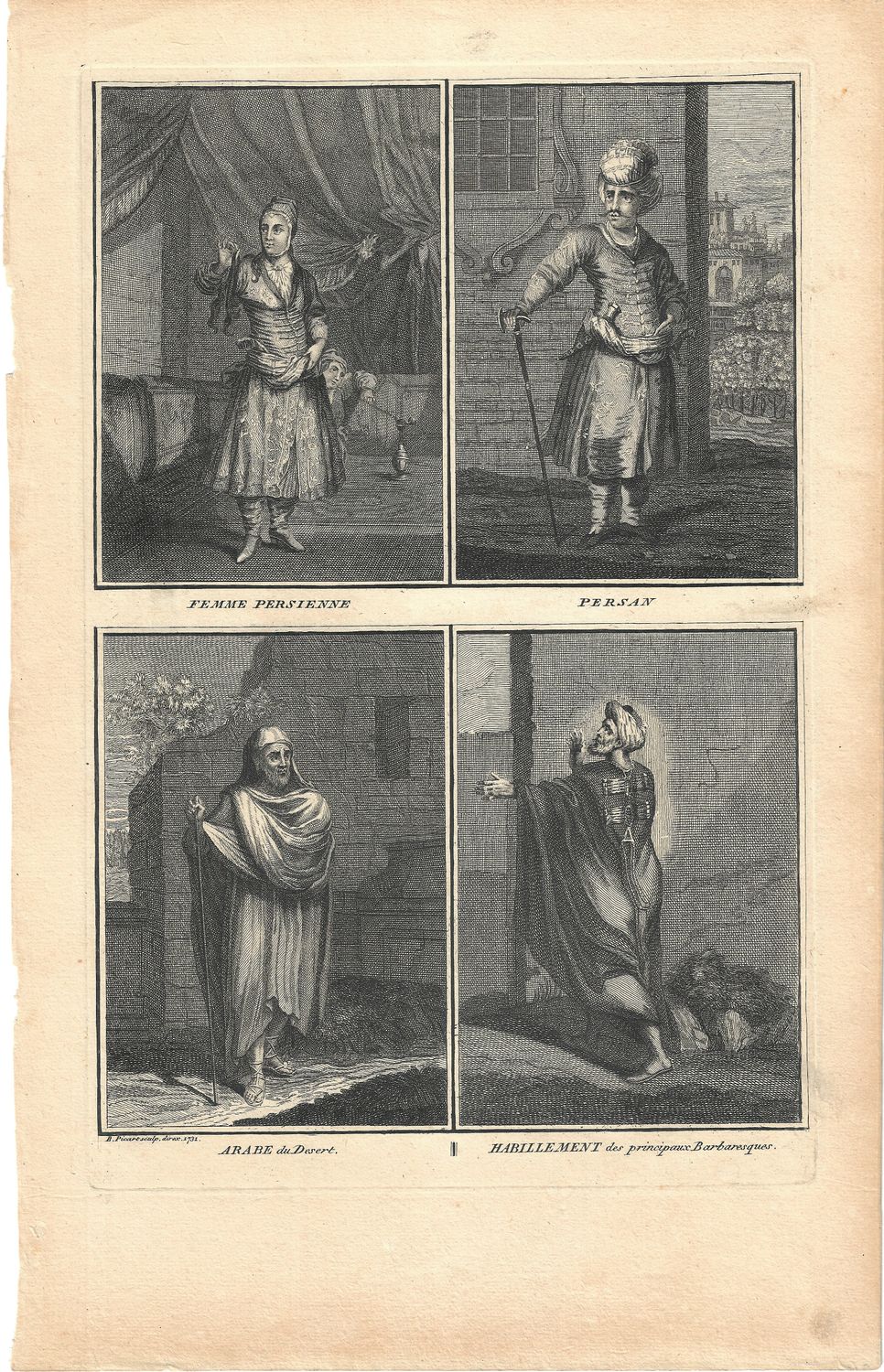 1726 View of Persan et Femme Persienne  from Ceremonies et Costumes by B.Picart