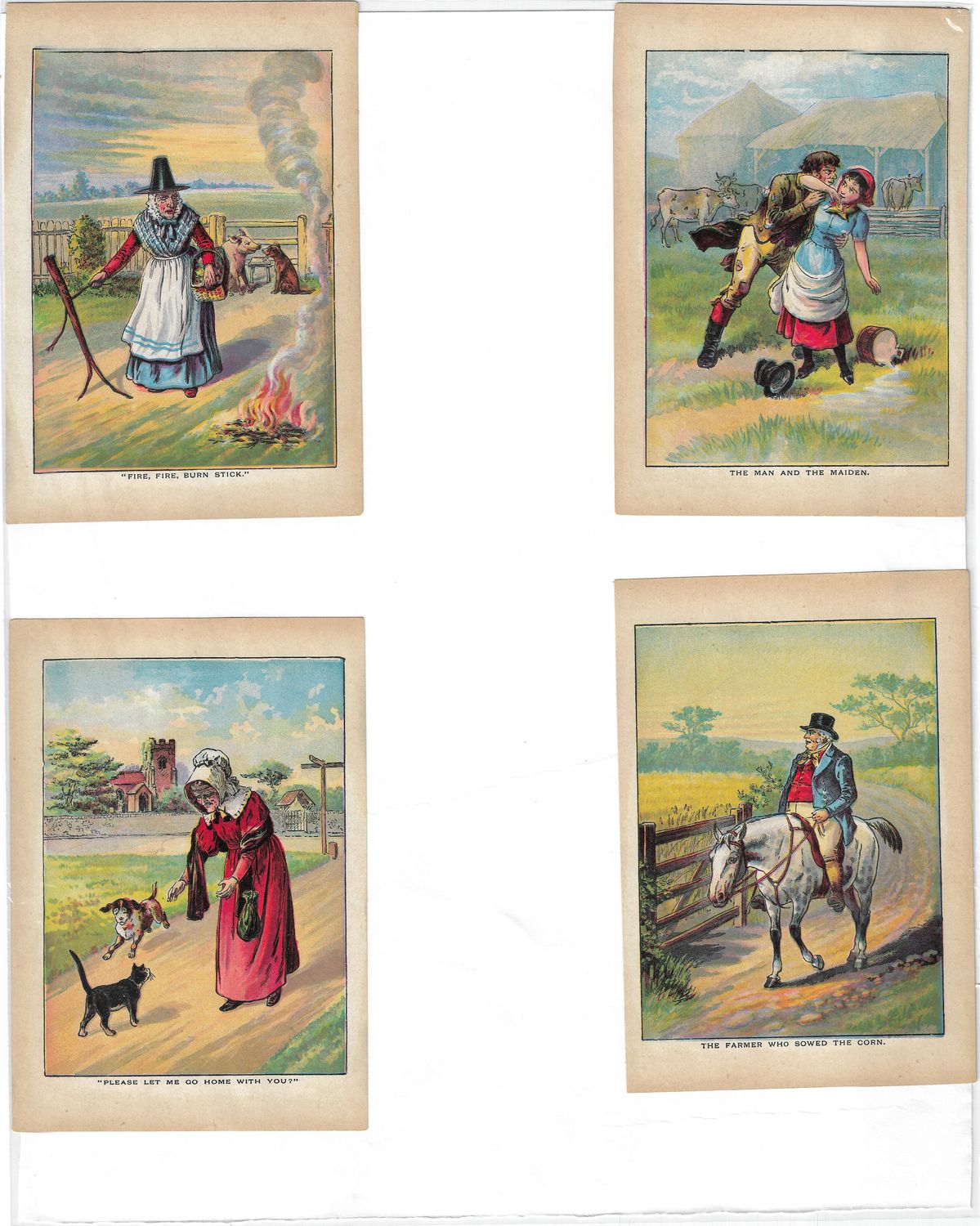 1883 English Story illustrations - Group of 7