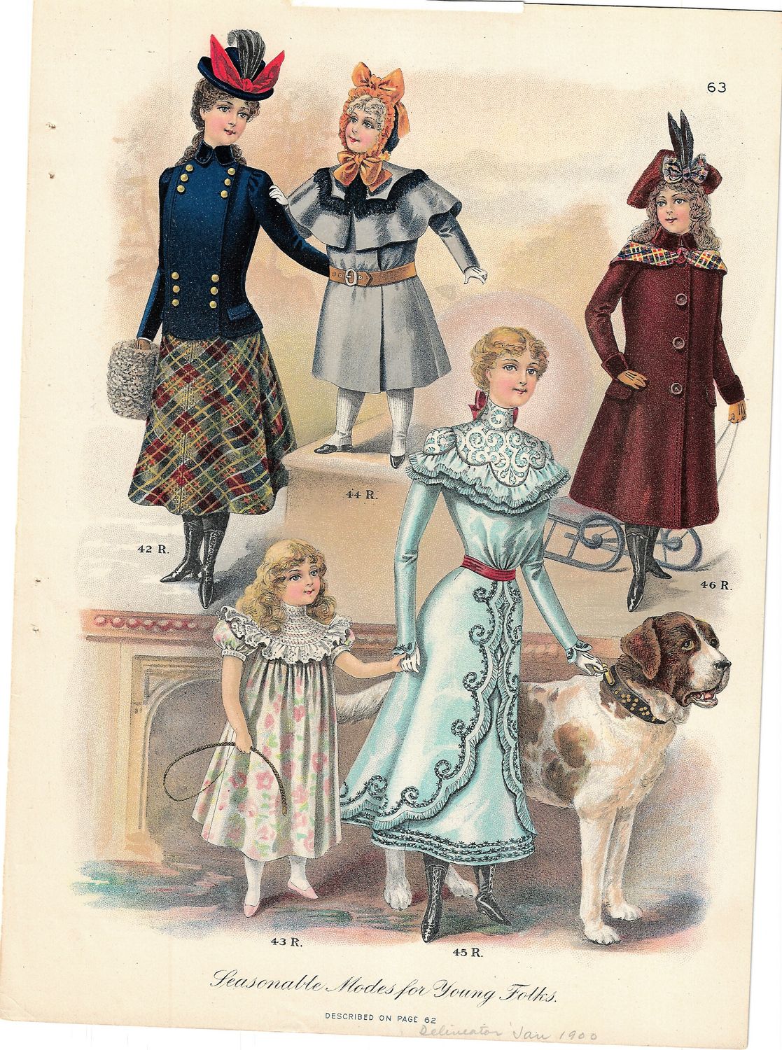 1900 Fashion Plate from the Delineator -  Modes for Young Folks